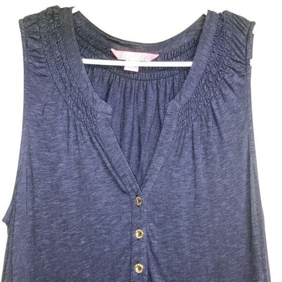 472. Lily Pulitzer Essie maxi navy dress with a slit - Picture 7 of 7